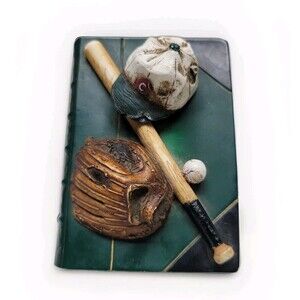 S.S. Sarna Sculpture Figurine depicting a Baseball Bat Ball glove & hat Rare
